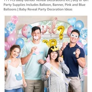 Baby Gender Reveal Decorations Kit - Pink and Blue